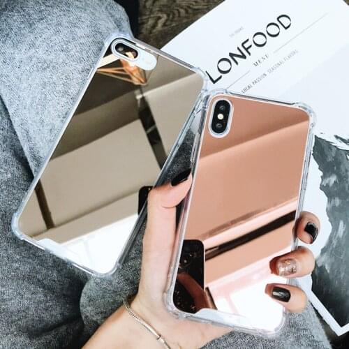 Luxury Makeup Mirror Anti Falling Phone Case for iPhone 11 12 Mini Pro Max XS Max X XR 7 8 Plus Phone Shell Soft Tpu Back Cover