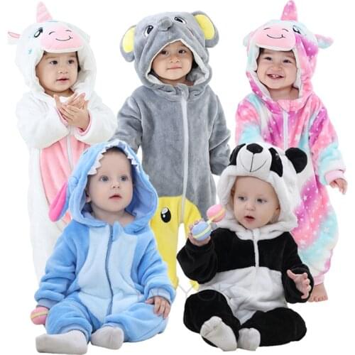 Baby Rompers Baby Girl Clothes Panda Kigurumi Kids Onesie Anime Cosplay Costume New Born Boys Pajamas Flannel Warm Soft Jumpsuit