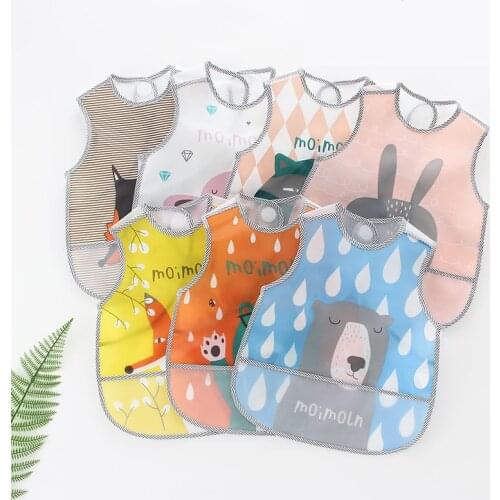 Children eat baby bib waterproof EVA bib baby eating and kids to eat infant saliva round