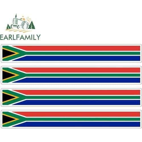 EARLFAMILY 4pcs Car Stripe Motorcycle Racing Flag Sticker Window Decal Bike Moto Tuning South Africa Car Stickers