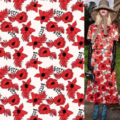 European brand show high custom-made the same fabric digital printing blue gorgeous flower high-end fabric factory shop