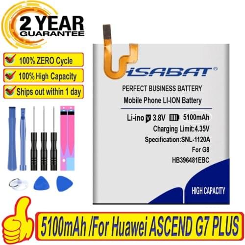 HSABAT 100% New HB396481EBC 5100mAh Battery for Huawei ASCEND G7 PLUS HONOR 5X G8 G8X RIO L03 -UL00/TL00/AL00