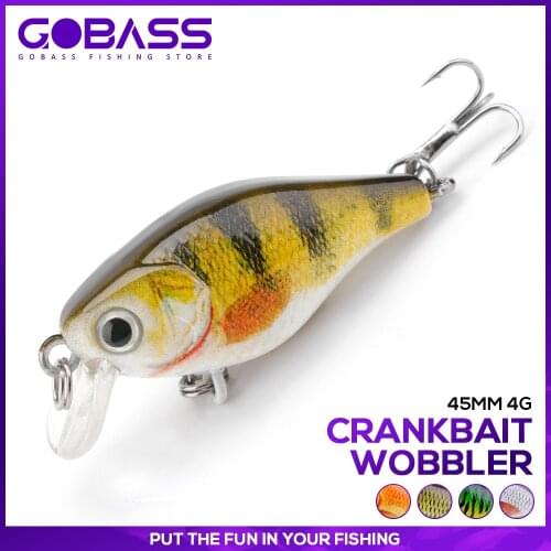 GOBASS Crankbaits Fishing Accessories Sea Fishing Lure Articles Artificial Bait Mini Rattlin Wobblers For Pike and Perch 4g 45mm
