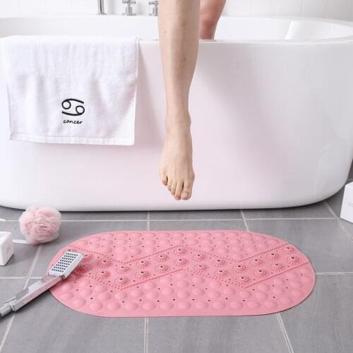 Bath Tub Mat Extra Long 39x69cm PVC Anti-skid Bath Mat Soft Bathroom Massage Mat Suction Cup Non-slip Bathtub Carpet