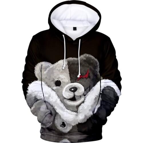 Fashion Hoodie 3D Monokuma Sweatshirt Hoodies Men Women Casual Pullover Harajuku Streetwear Hip Hop Sweatshirts Hoodies Boys