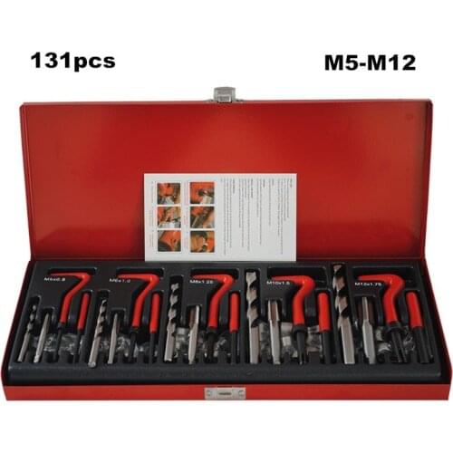 131 Pcs Engine Block Restoring Damaged Thread Repair Tool Kit M5 M6 M8 M10 M12 Professional