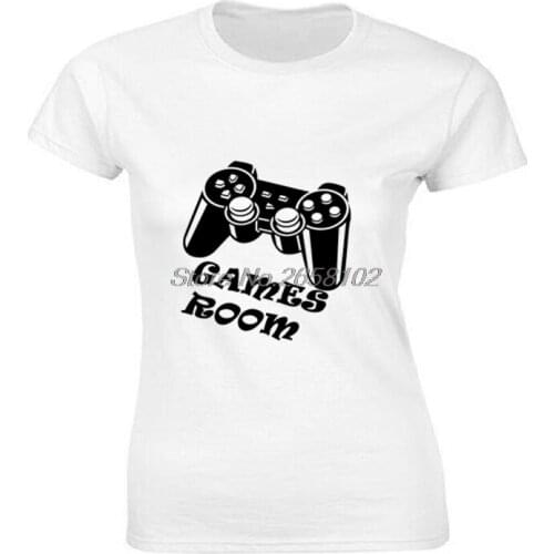 New Funny Game Room Handle Gamer Print T-shirt Women Cotton Short Sleeve T Shirt Hip Hop Tees Tops Harajuku Streetwear Fitness