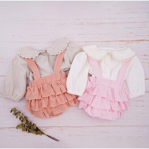 Autumn Summer New Toddler Clothes Suit Cotton Ruffle Sling Infant Tutu Dress Lace Cute Newborn Baby Outfits Birthday Party Gifts