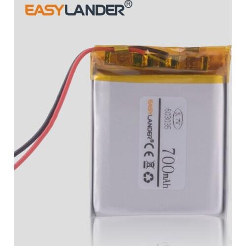 Polymer battery 700mah 3.7 V 603035 flashlight diode MP3 player vertical computer mouse dvr portable speakers