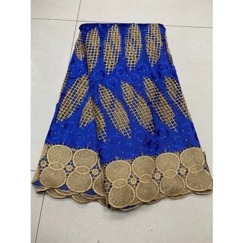Popular African Guipure Lace Fabric With Velvet 2021 High Quality Nigerian Swiss Voile In Switzerland Embroidery Lace Fabric 5Y