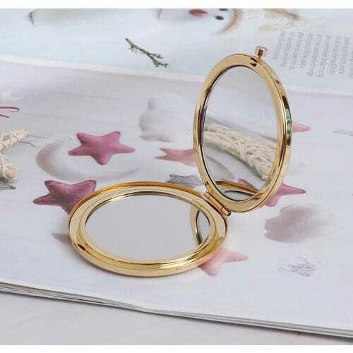1Pc Portable double sided Mirro Fashion Women Make Up Mirror Cosmetic foldable Compact Pocket with Make-Up Tool Poison