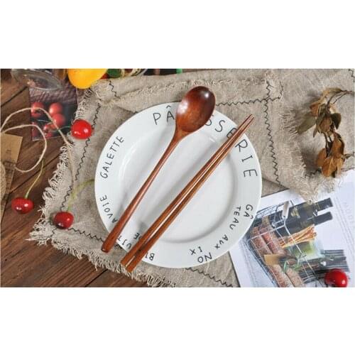 Tableware Fork Tools Bamboo Soup-Teaspoon Wooden Spoon Cooking Utensil Kitchen