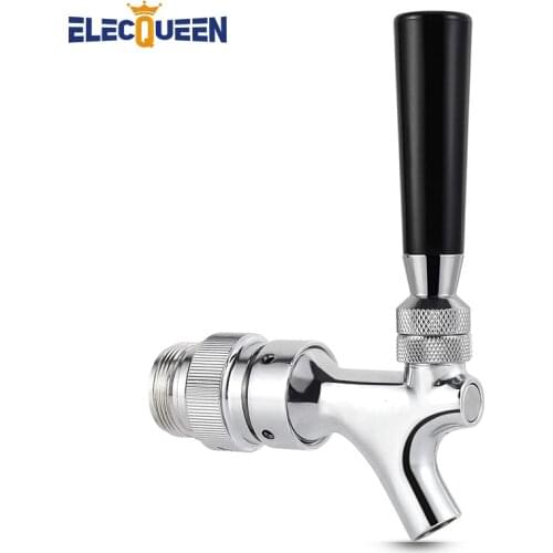 Adjustable Flow Control Faucet, U.S Style Draft Beer Faucet with Flow Control Converter, Homebrew Polished Kegerator Keg Tap Kit