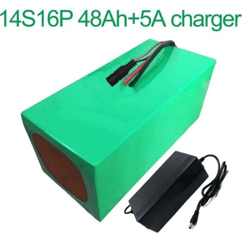 With 5A charger 52V 48Ah 14S16P 18650 Li-ion Battery electric two Three wheeled motorcycle bicycle 280*170*140mm