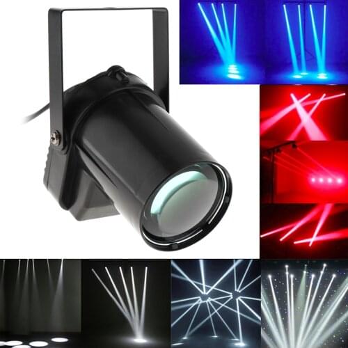 5W Red Blue White LED Beam Spotlight Stage Light Ball Rotating Pinspot Lamp for DJ Disco Bar KTV Party Stage Lighting Effect