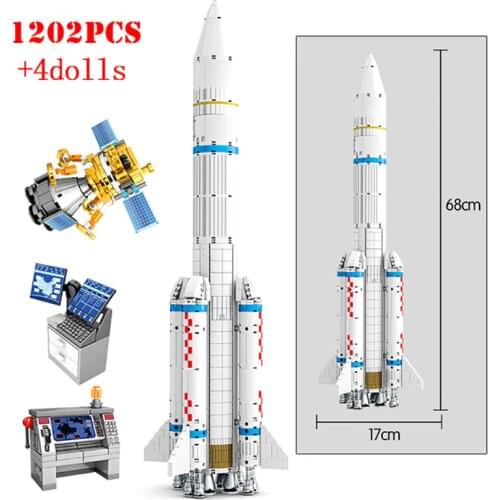 Technical Space Shuttle Launch Center Lunar Lander Rocket Model Building Blocks Spaceship City Creator Bricks Children Toys Gift