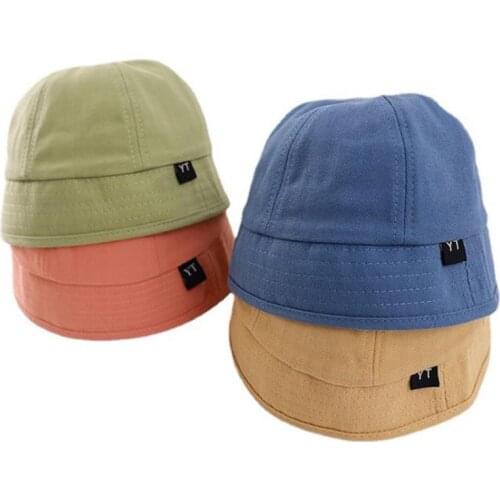 Doitbest 2021 Spring boy girl Bucket fishing Hats Sunscreen sun cap solid Candy colors Spring baby kids child fisherman hat