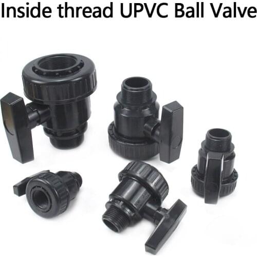 Female-Male Thread UPVC Ball Valve Aquarium Tank PVC Pipe Globe Valve Union Garden Irrigation Water Pipe Connectors 1 Pcs