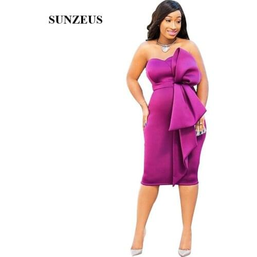 Vestidos Coctel Corto Elegante Sheath Sweetheart Strapless Knee Length Cocktail Party Dress Women Robe De Cocktail