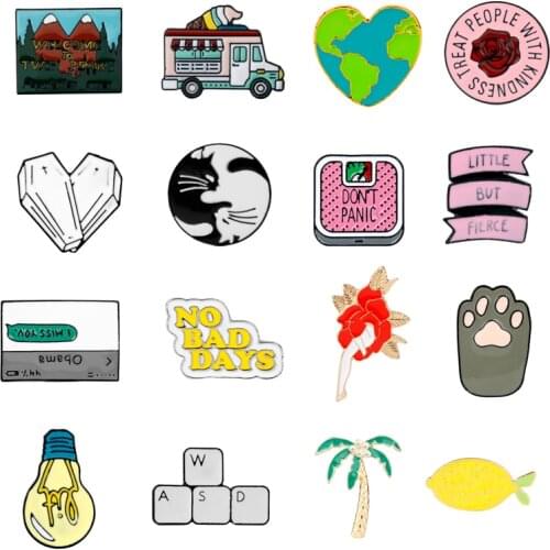 27 Styles Cartoon Brooches for Women Men Kids Ice cream truck Twin Peaks Pins Brooch Enamel Pin Jeans Coat Bag Button Pin Gifts