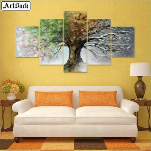 5 spell diamond painting tree full square drill diy 5d mosaic handmade art rhinestone stickers home decoration