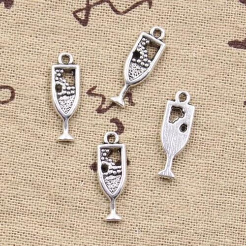 50pcs Charms Wine Glass 20x6 Mm Antique Pendant fit,Vintage Tibetan Bronze Silver color,DIY For Bracelet Necklace