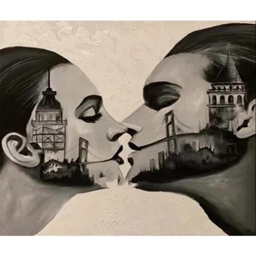 DIY 5D Diamond Embroidery Black White Gay Bridge Scenery Pictures Diy Diamond Painting Square Mosaic Cross Stitch For Home Art