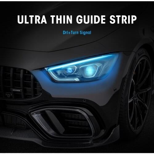 Car LED Daytime Traveling with Turning Water Lights Two-color Streaming Turning Lights Ultra-thin Light Guide Strips Lights