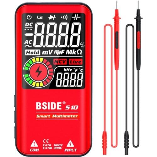 BSIDE S10 Smart 9999 Counts Multimeter Digital LCD Display AC/DC Voltmeter Ohmmeter Test Resistance Capacitance Frequency NCV