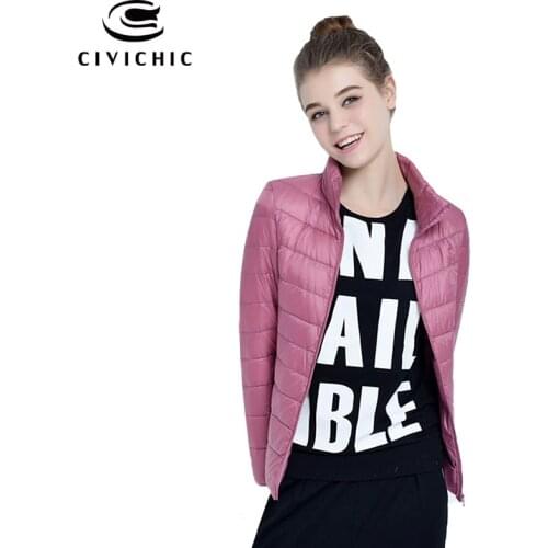 CIVICHIC New Arrival Woman Ultra Light Down Jacket Female Short Slim Candy Color Warm Coat Winter Soft Eiderdown Outerwear DC503
