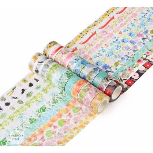 Cute Kawaii Plants Flowers Japanese Masking Washi Tape Decorative Adhesive Tape Decora Diy Scrapbooking Sticker Label Stationery
