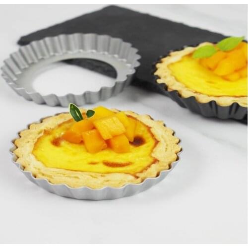 Egg Tart Baking Tray 4-inch Egg Tart Pie Bakeware Cake Live Bottom Non-stick Bottom Cup French Fruit Tart Baking Mold