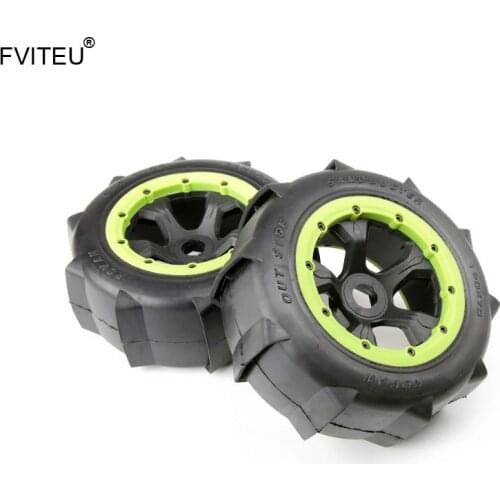 FVITEU Complete Rubber Rear Sand Wheel Tires kits for 1/5 HPI BAJA 5T 5SC Rovan King Motor