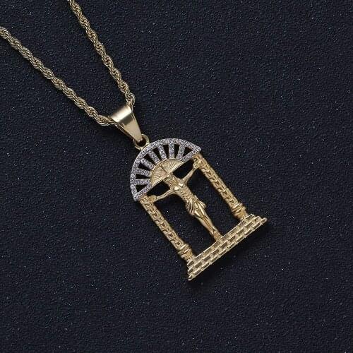 Crystal Stainless Steel Jesus Pendants&Necklace For Men And Women SN226