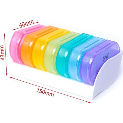 7 Day Weekly Daily Pill Box Organizer Drug Tablet Medicine Storage Holder Splitter Large Pill Cases Container For Vitamin