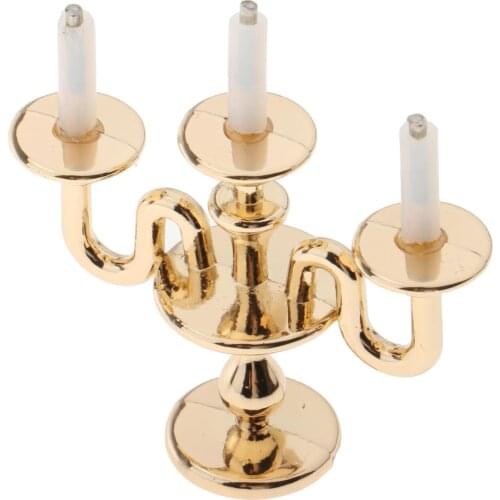 Doll House Furniture, Miniature Candelabra Dining Room/ Living Room Furniture Dollhouse Decoration Accessories