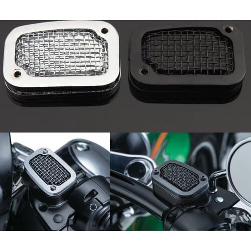 Motorcycle Front Brake Fluid Reservoir Cover Master Cylinder Cap Grille Grill For Harley Softail Breakout FXFB Heritage Deluxe