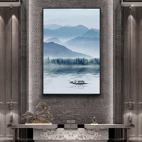 Paint by number art painting by numbers Hand-painted stroke landscape ancient style Zen home corridor decorative painting