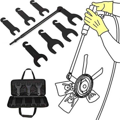 Bolaxin 43300 Pneumatic Fan Clutch Wrench Set Removal Tool Kit for Ford/GM/Chrysler/Jeep