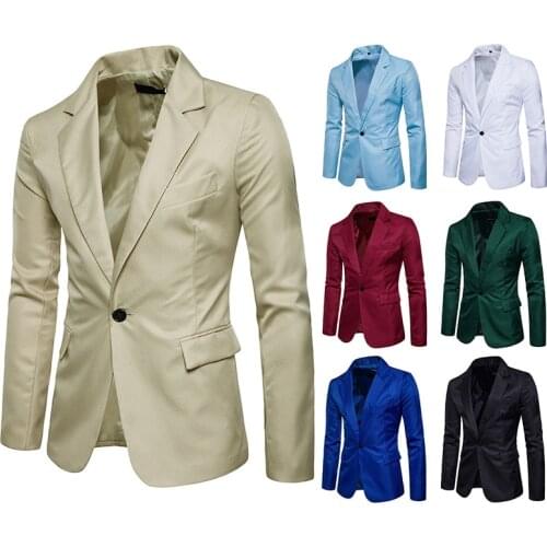 2021 new men Korean slimming solid color small suit jacket