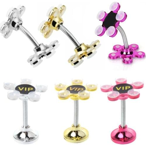 New 360 Degree Rotatable Flower Magic Suction Cup Mobile Phone Holder Car Bracket for Phone Tablet