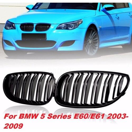 Front Kidney Grill ABS Plastic For BMW Double Line Grille For BMW E60 E61 5 SERIES 2003-2010