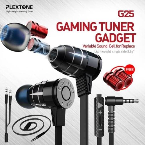 PLEXTONE G25 In-ear Wired Magnetic Gaming Headset With Microphone Stereo Bass Noise Reduction Earbuds With Mic For Xiaomi Huawei