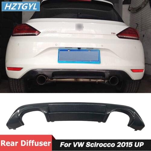 Carbon Fiber Material Rear Bumper Lip Chin Diffuser For VW Scirocco Standard Car Body Kit 2015 Up