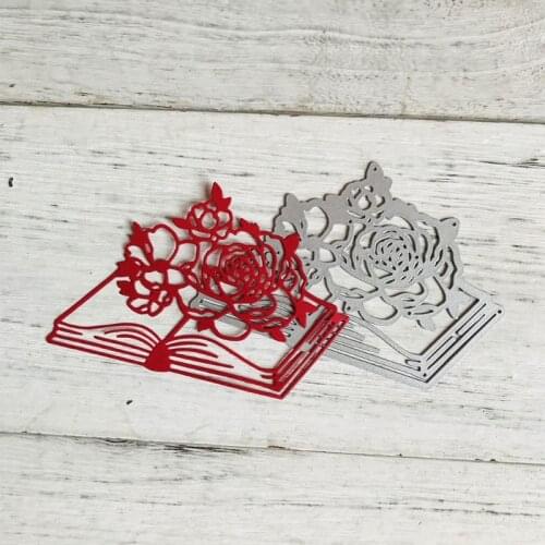 Rose Flower Book Metal Cutting Dies Stencil DIY Scrapbooking Album Paper Card