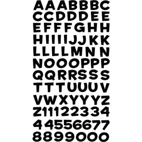 1/2" Sticko Black ABC Alphabet Letter Stickers Planner Teacher Scrapbook Car Sticker