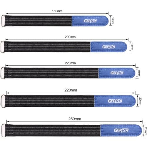 5Pcs GEPRC RC FPV Drone Battery Nylon Magic Strap 15*150MM/2*22CM Fixed Good-Wear-Resistance High-Tensile-Strength
