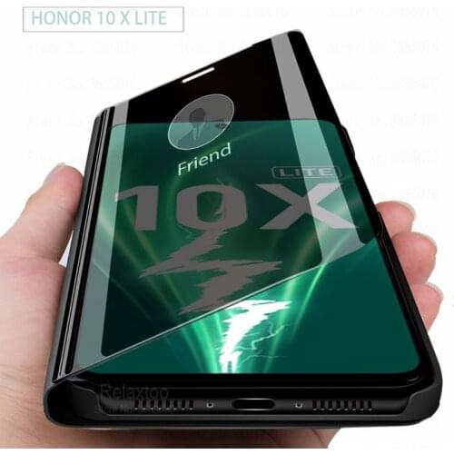 Smart mirror case For Huawei honor 10x lite flip stand book cover on honor 10x lite 10 x light honor10xlite leather coque cases