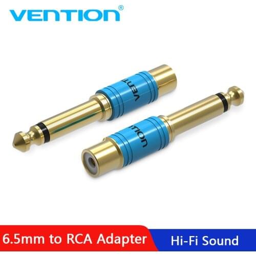 Vention Mono Plug 6.5mm Male To RCA Female Audio Jack Stereo Connector Adapter Gold-plated Headphone