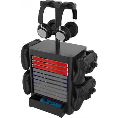 Bluelans Vertical Game Storage Rack Multi-use Headset Games Disck Holder for PS5 Game